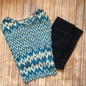 New York & Co. western style sheer blouse